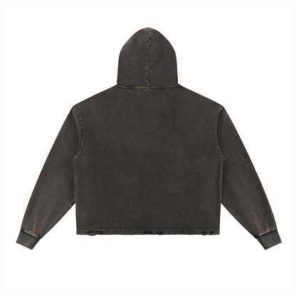 SixSeven Vintage Wash Frayed-Hem Hoodie