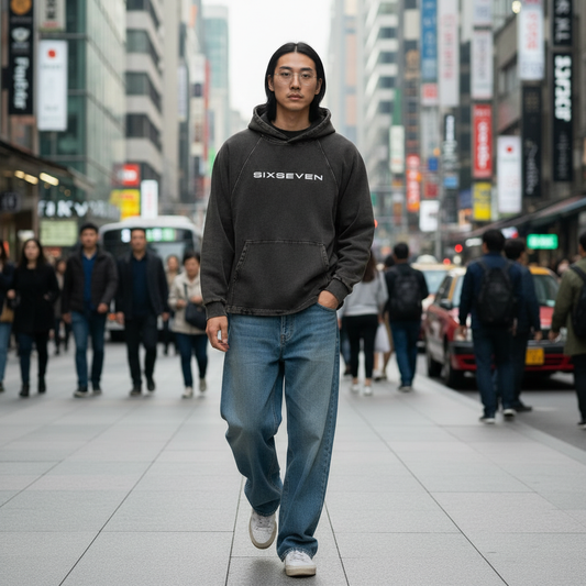 SixSeven Vintage Wash Frayed-Hem Hoodie